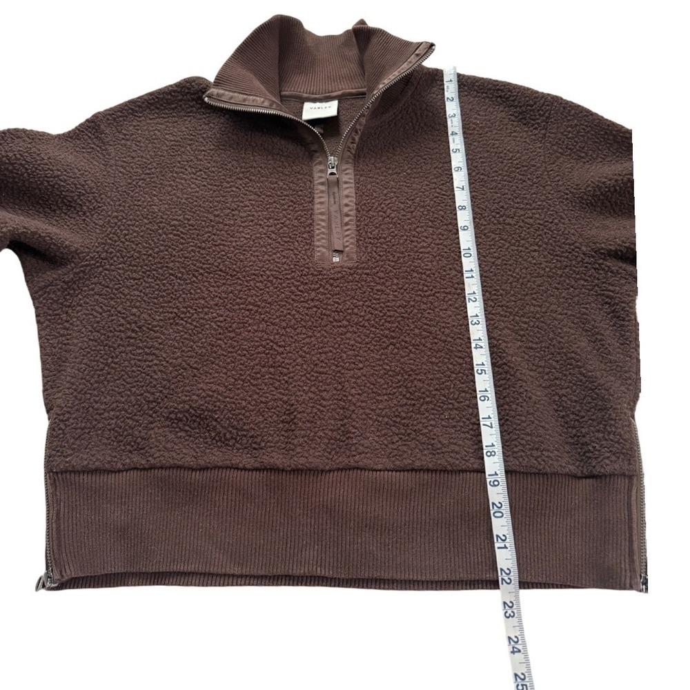 VARLEY Dark Brown Roselle Borg Fleece Half Zip Pullover M Clean Girl Sporty - Picture 6 of 11
